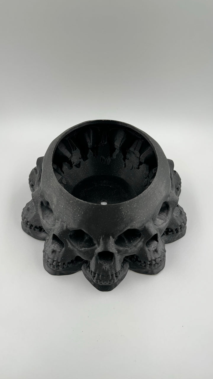 Gothic Skull Bowl/Planter - Multi-Skull Design for Darkly Stylish Decor - Unique Halloween Centerpiece