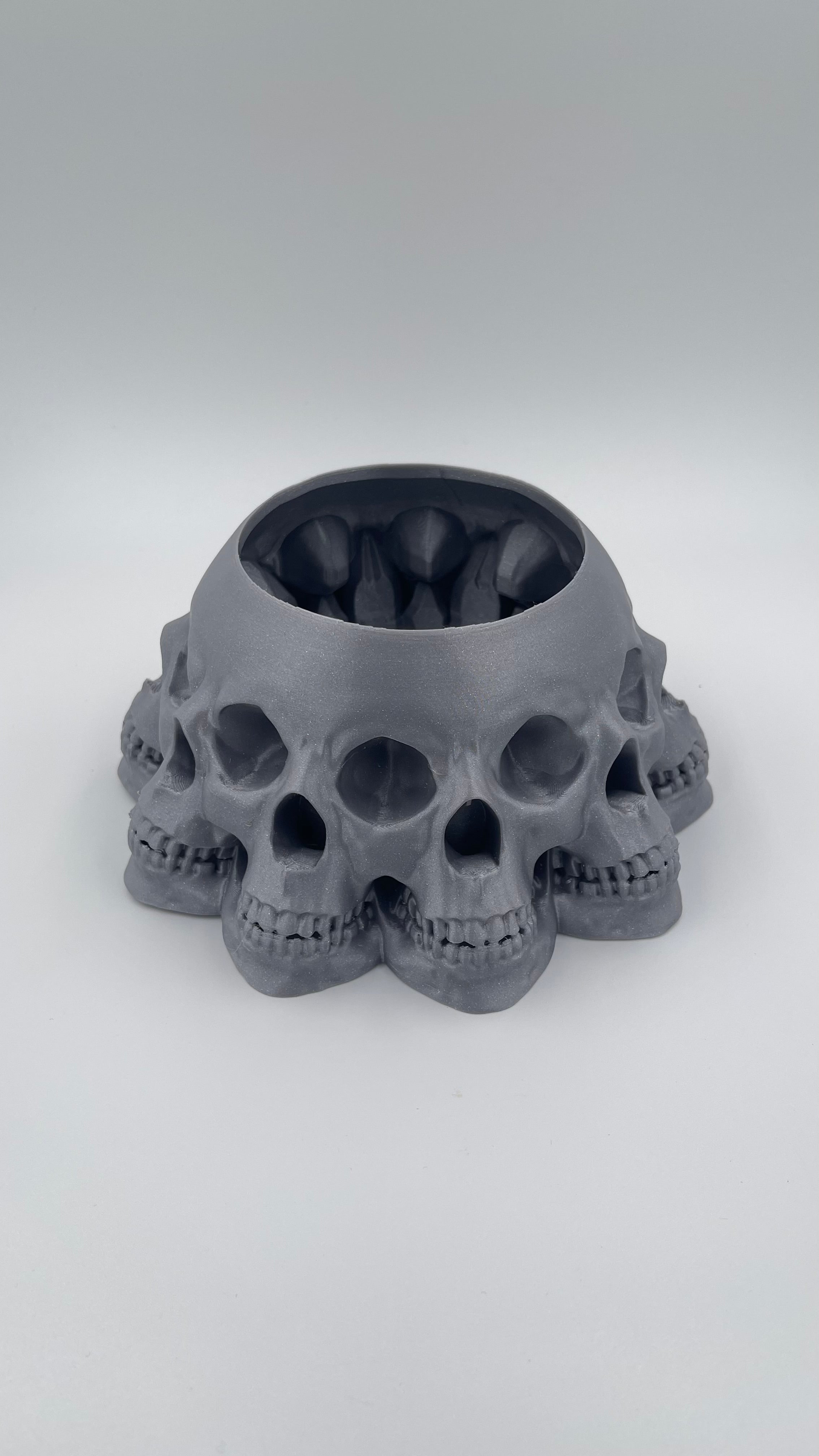 Gothic Skull Bowl/Planter - Multi-Skull Design for Darkly Stylish Decor - Unique Halloween Centerpiece